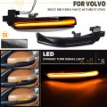 Hacreyatu 2pcs For Volvo V40 Cc Ii V60 S60 2011-18 S80 V70 Iii Led Dynamic Turn Signal Light Side Mirror Sequential Blinker