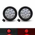 Tmh 2pcs 4 Inch 12 Super Bright Led Stop Tail Turn Brake Light Clear Lens Red Assembly Rubber Mount Grommet For Trucks Trailers 