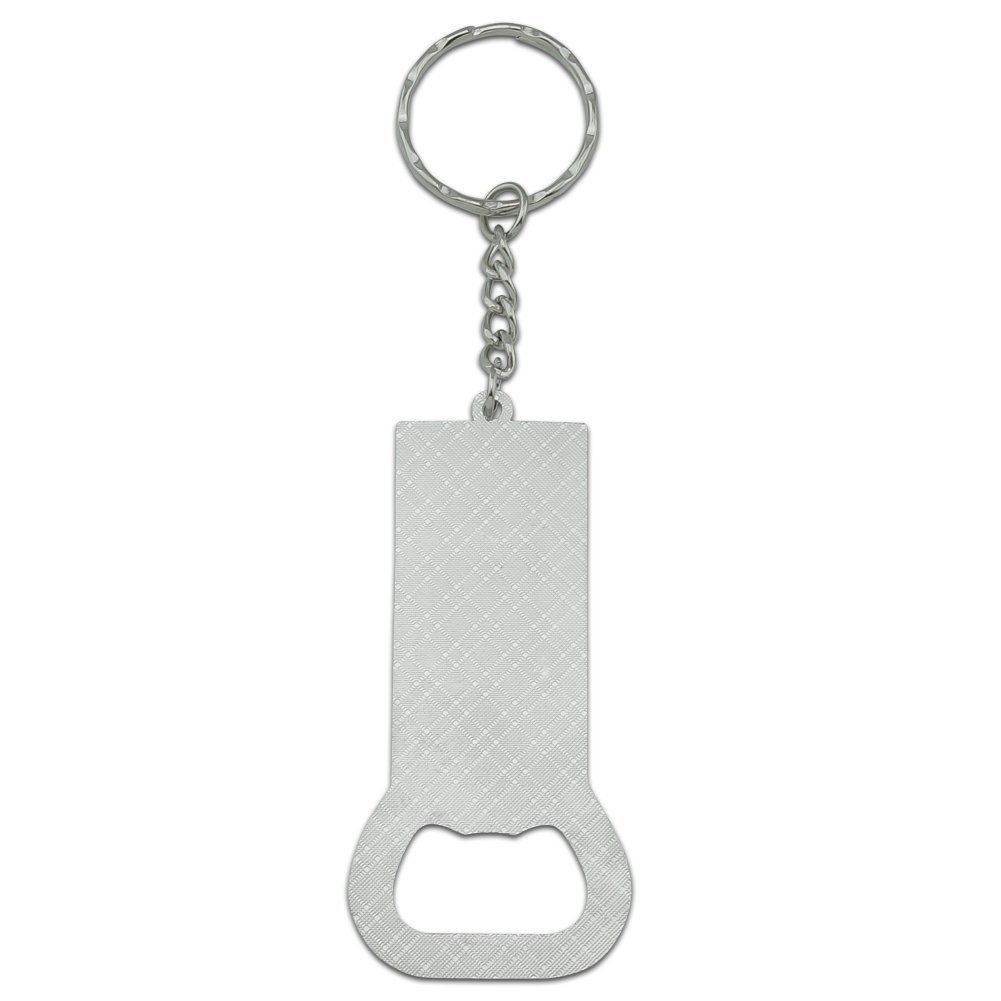 Saint Mary S College Primary Logo Keychain Chrome Plated Metal Bottle Cap Opener Rectangular Resin Topped 3 In X 1 5