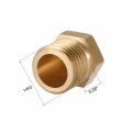 Uxcell Brass Pipe Fitting Cored Hex Head Plug G1 8 Male Thread Connector Coupling Adapter 20pcs