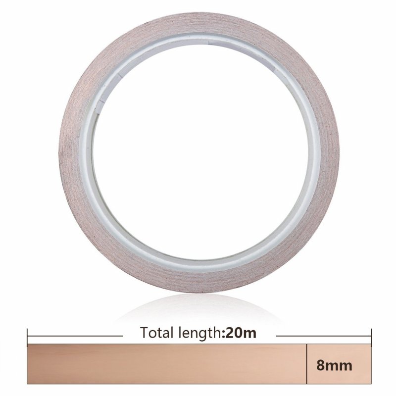 Uooom 0 3 Inch Copper Foil Tape With Conductive Adhesive For Emi Shielding Stained Glass Electrical Repairs Soldering 8mm 20m