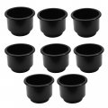 Red Hou Auto 8 Cup Holders Jumbo Plastic Pocket Recessed Insert Universal For Boat Rv Car Truck Marine Pontoon Motorhome Camper 