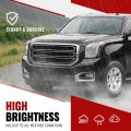 Hecasa Fog Light Bezels Left For 2015-2020 Gmc Yukon Yukon Xl Lamp Cover Trim Black Silvery Plastic Pp Abs Driver Side