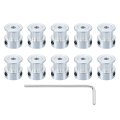 10 Pcs Aluminum 16 Teeth 3mm Bore 6mm Width Timing Belt Pulley Wheel Idler Synchronous Wheels Gear Part With Wrench For 3d 