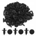 Uxcell 100pcs Black Plastic Rivets Fastener Bumper Fender Push Pin Clips 7mm For Car