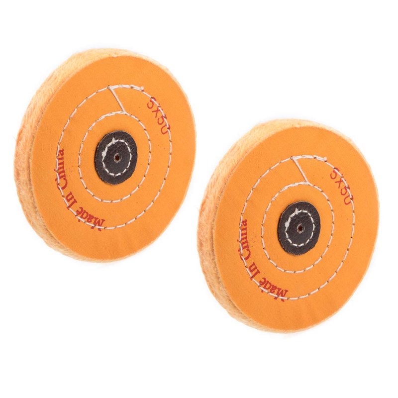 5-inch Cotton Buffing Wheel Polishing Pad For Bench Grinder Tool 2 Pcs