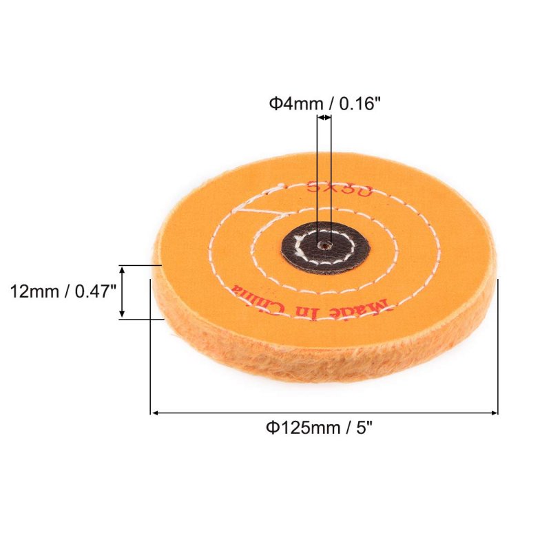5-inch Cotton Buffing Wheel Polishing Pad For Bench Grinder Tool 2 Pcs