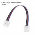 Uxcell 5 Pin 10mm Solderless Strip To Jumper Cable 150mm Length For 5050 Rgb Led Lights 10pcs