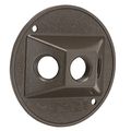 Hubbell-bell 5197-7 Weatherproof Lampholder Cover 4-inch Round 3 1 2-inch Outlets Carded Bronze 