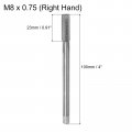 Uxcell Metric Thread Tap M8 X 0 75 H2 100mm Extra Long Straight Flute Screw Milling Machine Taps Threading Tapping Repair Tool