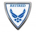 Retired Air Force Shield Chrome Auto Emblem