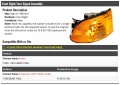 Front Right Passenger Side Turn Signal Assembly Amber Compatible With 1998-2001 Bmw 740il From 09 01 1998
