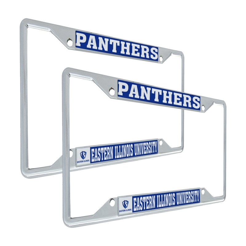Eastern Illinois University Panthers License Plate Frame Officially Licensed Metal Car Tag Holder Mascot 2 Pack Standard Size