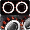 2 5 Round Projector Retrofit Headlights Dual Halo Pearl Ring Hid H1 6000k Red White Kit 