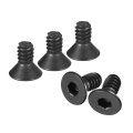 5-40x1 4 Flat Head Socket Cap Screws 10 9 Grade Carbon Steel Hex Countersunk Screw Bolts Machine Fasteners Fully Threaded Black 