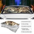 Yosa Tyrannosaurus Driver Car Windshield Sun Shade Animal World Auto Frontshade Visor Dinosaur Family Sunshield Protector Block