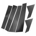 6 Pcs Car Pillar Post Side Door Window Cover Trim For Honda Civic Sedan 10th Gen 2016-2021 Carbon Fiber Pattern Black 