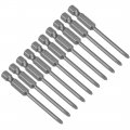 Uxcell 10pcs 65mm 1 4 Hex Shank 3mm Ph0 Magnetic Phillips Head Screwdriver Bits S2 High Alloy Steel
