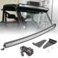 52 Inch 300w Led Curved Light Bar Spot Flood Combo Beam Upper Roof Windshield Pro-fit Cage Mounting Brackets W Wiring Kit For 