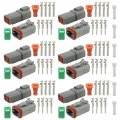 Carbhub 6 Sets Dt 4 Pin Waterproof Electrical Wire Connector Fit For Truck Off-road Vehicles Construction Agriculture Marine