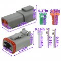 Carbhub 6 Sets Dt 4 Pin Waterproof Electrical Wire Connector Fit For Truck Off-road Vehicles Construction Agriculture Marine