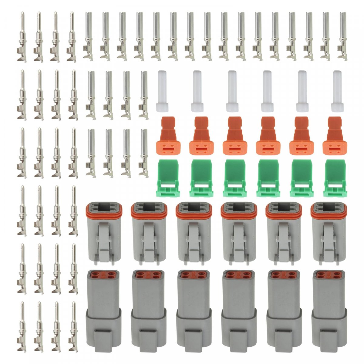 Carbhub 6 Sets Dt 4 Pin Waterproof Electrical Wire Connector Fit For Truck Off-road Vehicles Construction Agriculture Marine