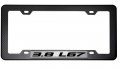 Black Carbon Fiber Look License Plate Frame With 3 8 L67 On Silver Highly Polished Real Aluminum Emblem
