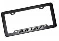 Black Carbon Fiber Look License Plate Frame With 3 8 L67 On Silver Highly Polished Real Aluminum Emblem