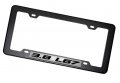 Black Carbon Fiber Look License Plate Frame With 3 8 L67 On Silver Highly Polished Real Aluminum Emblem