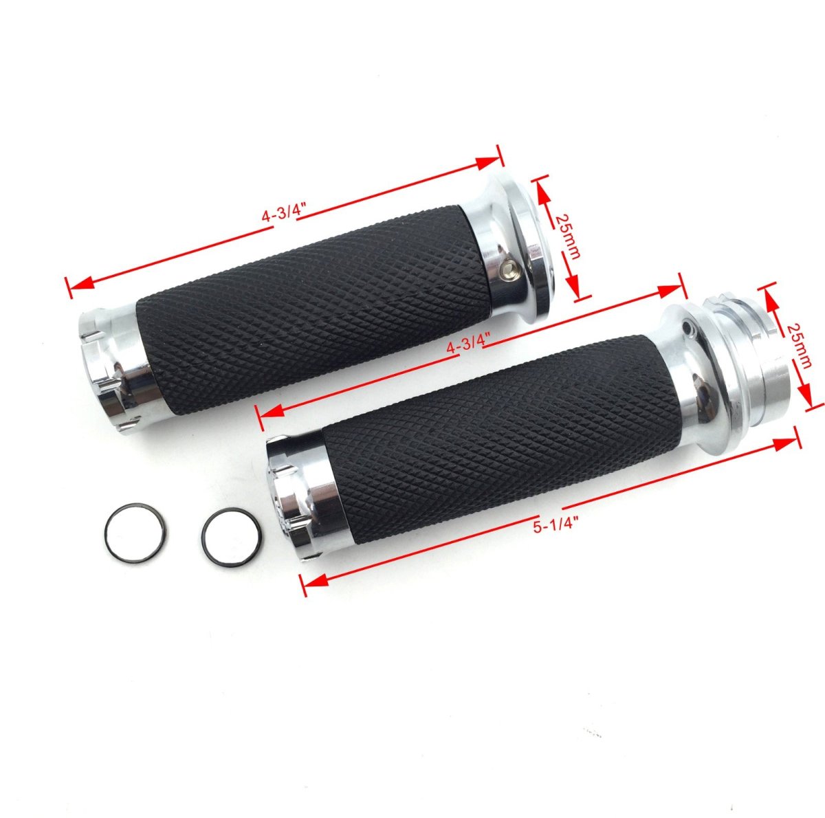 Chrome Cnc Precision Cut Skull Handlebar Grips 1 In 25mm For H-d Touring Sportster Dyna Cvo Street Bob Wide Glide V-rod