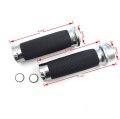 Chrome Cnc Precision Cut Skull Handlebar Grips 1 In 25mm For H-d Touring Sportster Dyna Cvo Street Bob Wide Glide V-rod