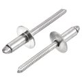 25pcs 1 4 X1 2 304 Stainless Steel Large Flange Round Head Rivets Cap Open End Blind For Construction Automotive Manufacturing 