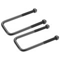 2 Sets M8 Square U-bolts 40mm 1 57 Inner Width 120mm 4 72 Length 304 Stainless Steel U-clamp Bolt Electroplated With Nuts For 