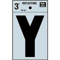 Hy-ko Rv-50 Y 3 Black Vinyl Self-stick Reflective Letter 