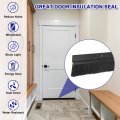 Uxcell 2pcs Door Brush Bottom Sweep H-shape Aluminum Alloy Base With 1 2-inch Pp For Home Industrial 35-inch L Black