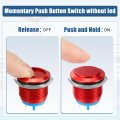 Uxcell 19 Mm Car Momentary Push Button Switch Aluminum Alloy Round Start Spst 1no Ac 250v Red
