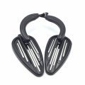 Httmt Mt427-008- Motorcycle Black Rear View Left Right Grooved Mirrors Compatible With H-d 1982-later All Models Softail Dyna