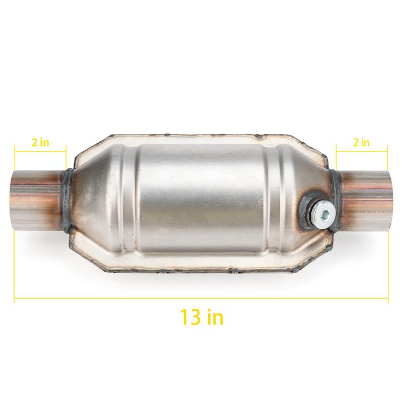 Universal High Flow Catalytic Converter 2 25 In Inlet Outlet Front Cat Convertor Direct Fit With O2 Port And Heat Shield Epa