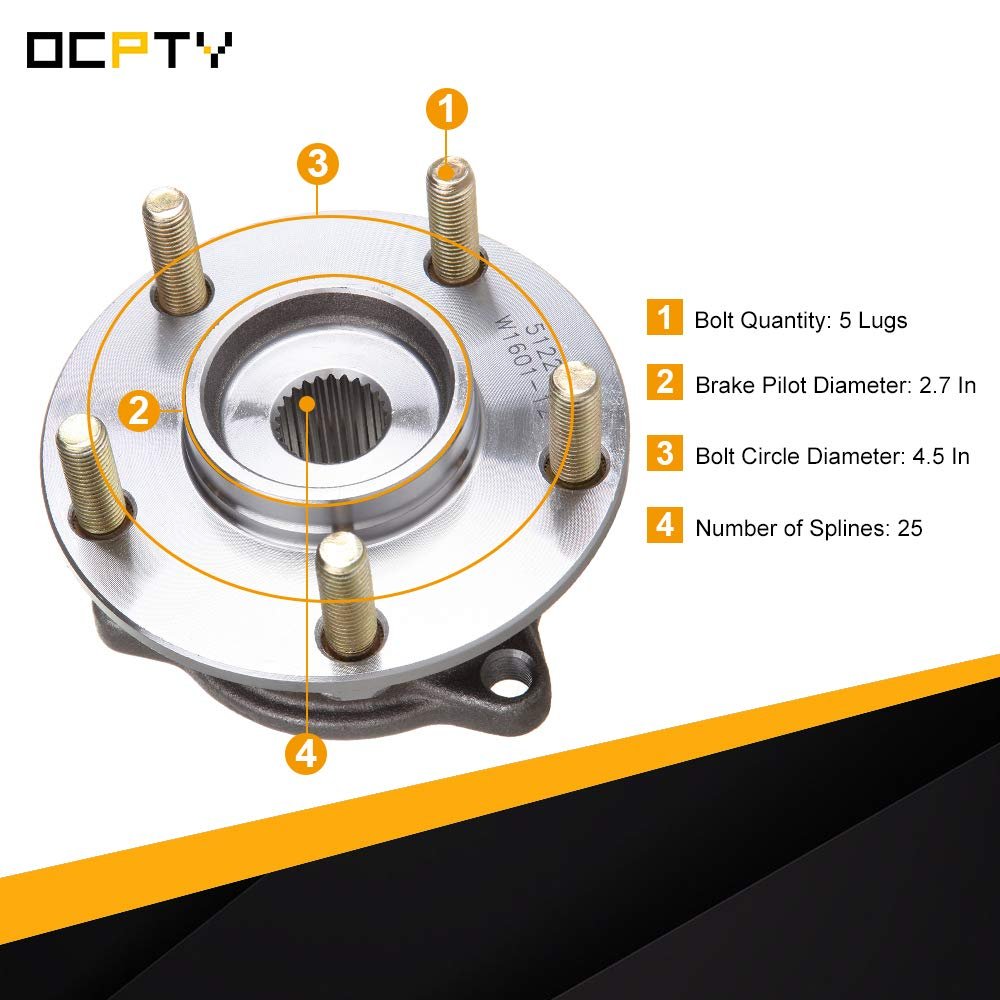 Rear Wheel Hub And Bearing Assembly 512291 For Mitsubishi Endeavor 2004 2005 2006 2007 2008 2010 2011 5 Lug Without Abs Axle