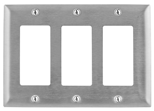 With Removable White Protective Film Bryant Electric SS1 1-Gang 1-Toggle Standard Size 302/304 Stainless Steel Wallplate 