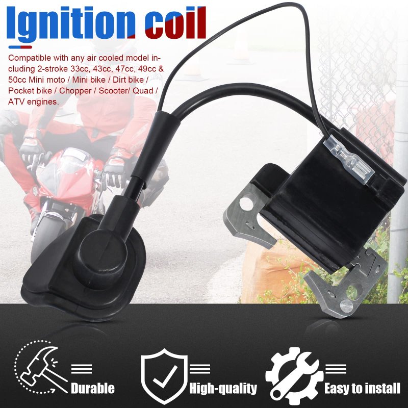 Ignition Coil With Spark Plug L7t Compatible For 2-stroke 33cc 43cc 47cc 49cc 50cc Mini Moto Dirt Pocket Bike Chopper Scooter