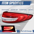 Fo2805118 Full Led Rear Outer Tail Lights Brake Lamps Compatible With Ford Fusion 2017-2020 Passenger Right Side Chrome Housing