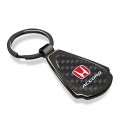 Ipick Image Compatible With Honda Red Accord Real Black Carbon Fiber Gunmetal Metal Teardrop Key Chain