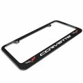 Ipick Image Made For Chevrolet Corvette C6 Dual Logo Black Metal License Plate Frame