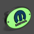 Ipick Image Made For Mopar 3d Logo Glow In The Dark Luminescent Oval Billet Aluminum 2 Inch Tow Hitch Cover