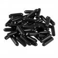 50pcs Rubber End Caps 2 5mm Id Vinyl Round Tube Bolt Cap Cover Screw Thread Protectors Black 
