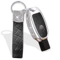 Bling Crystal Leather Key Fob Cover For Mercedes Benz A B C E S G M V Class Cla Cls Gla Glc Gle Glk Gl Light Luxury Black 