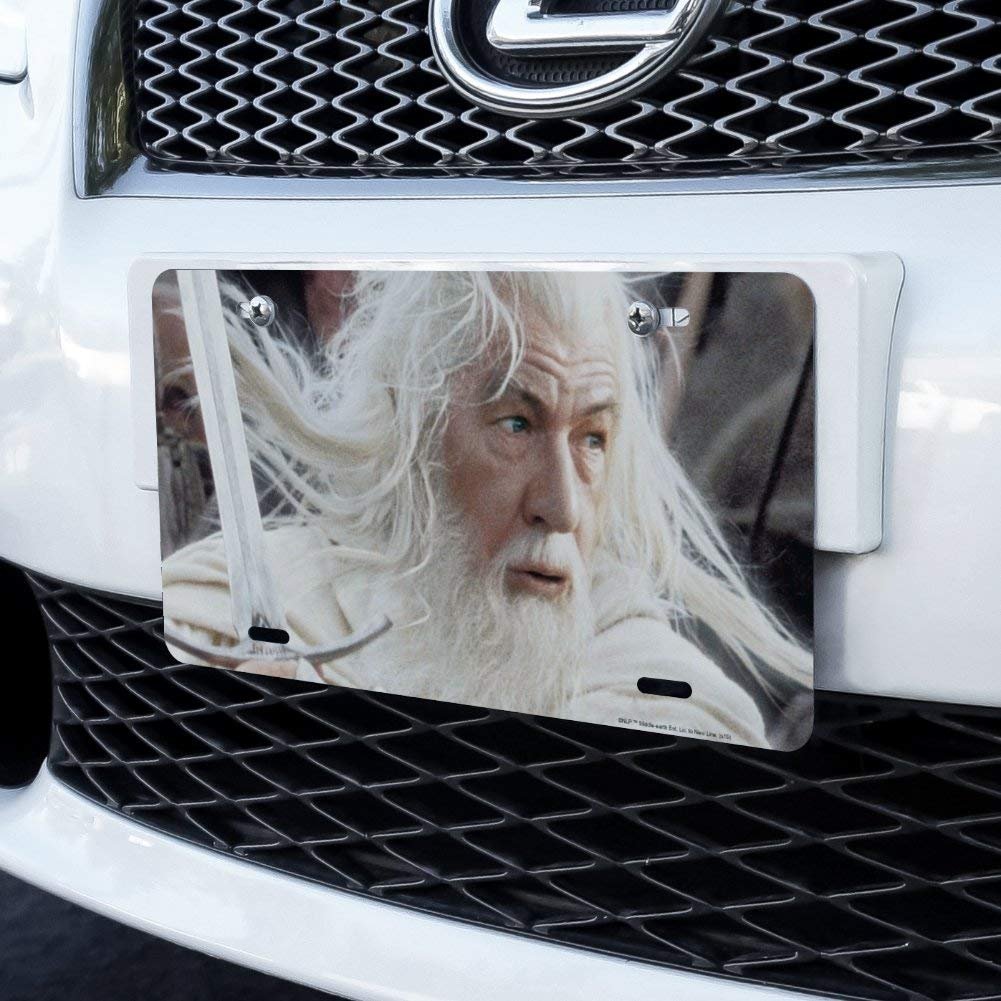 The Lord Of Rings Gandalf White Metal Vanity License Plate 6 In X 12 Aluminum Novelty Tag Uv And Water Resistant Officially