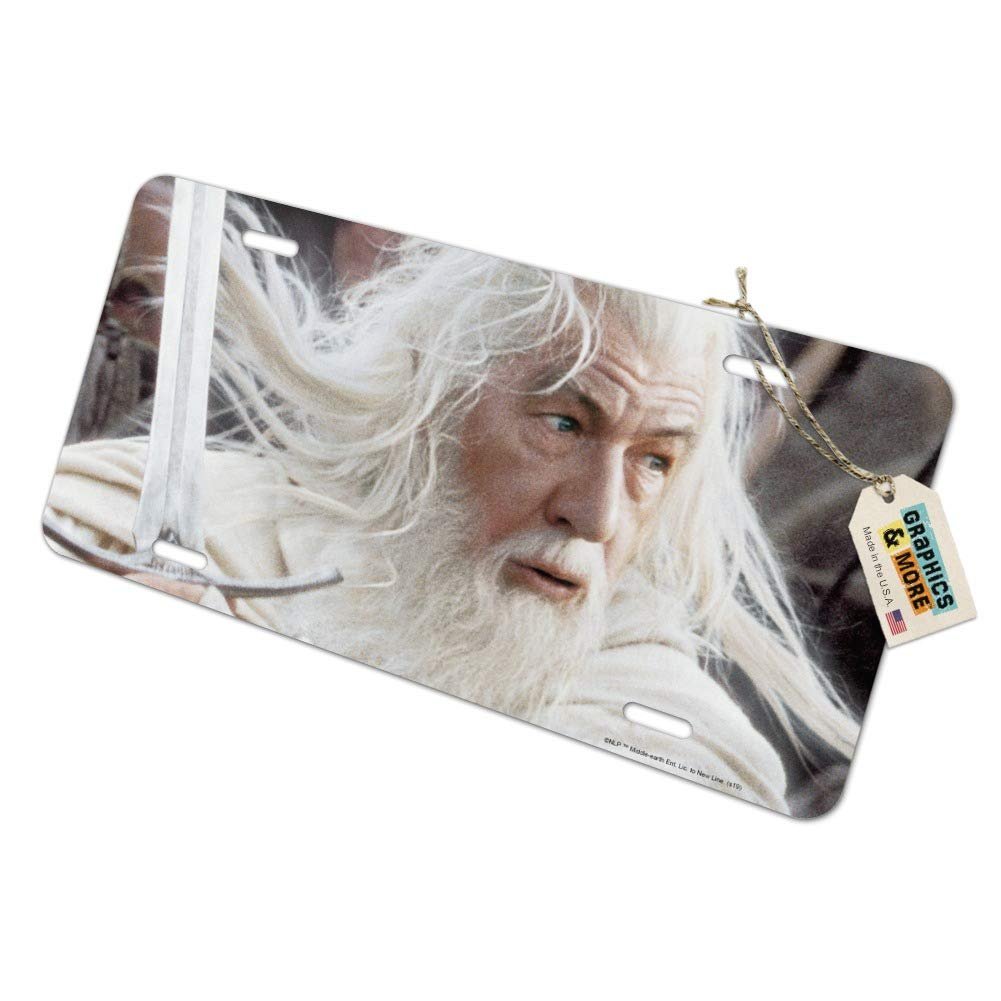 The Lord Of Rings Gandalf White Metal Vanity License Plate 6 In X 12 Aluminum Novelty Tag Uv And Water Resistant Officially