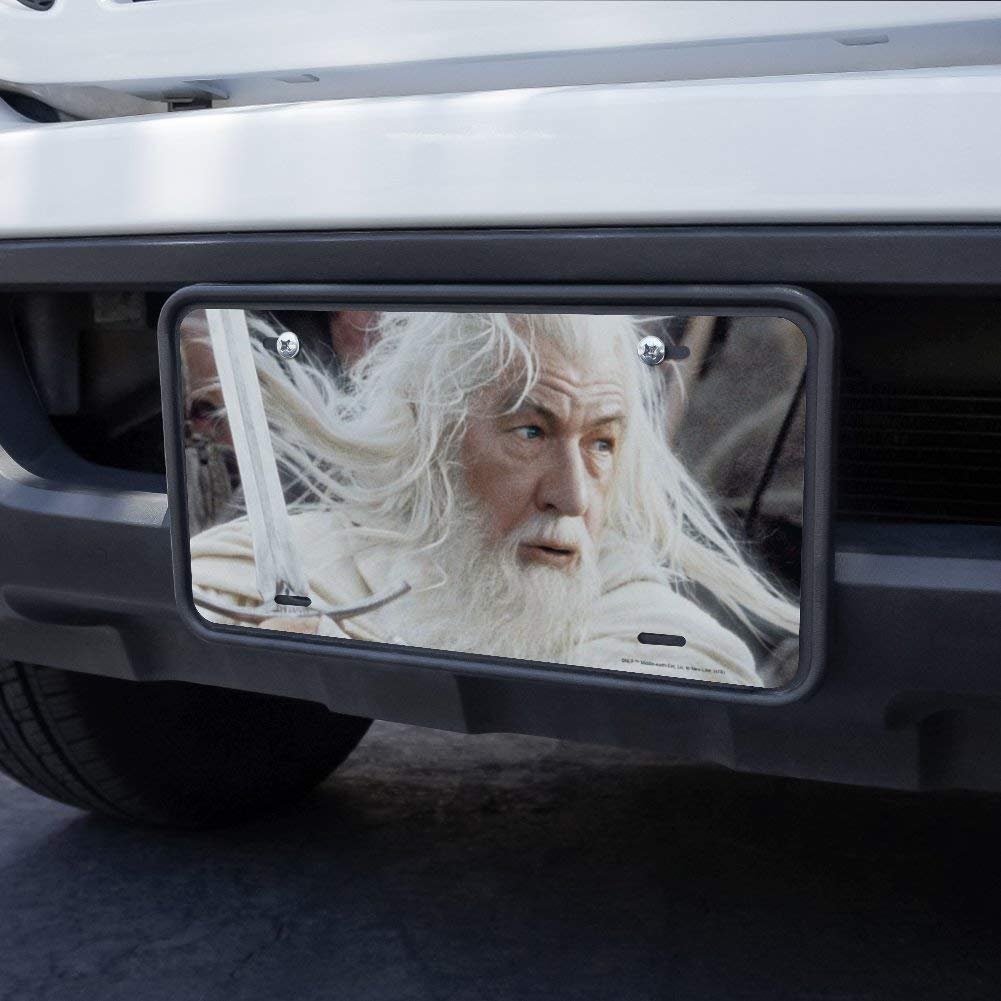 The Lord Of Rings Gandalf White Metal Vanity License Plate 6 In X 12 Aluminum Novelty Tag Uv And Water Resistant Officially